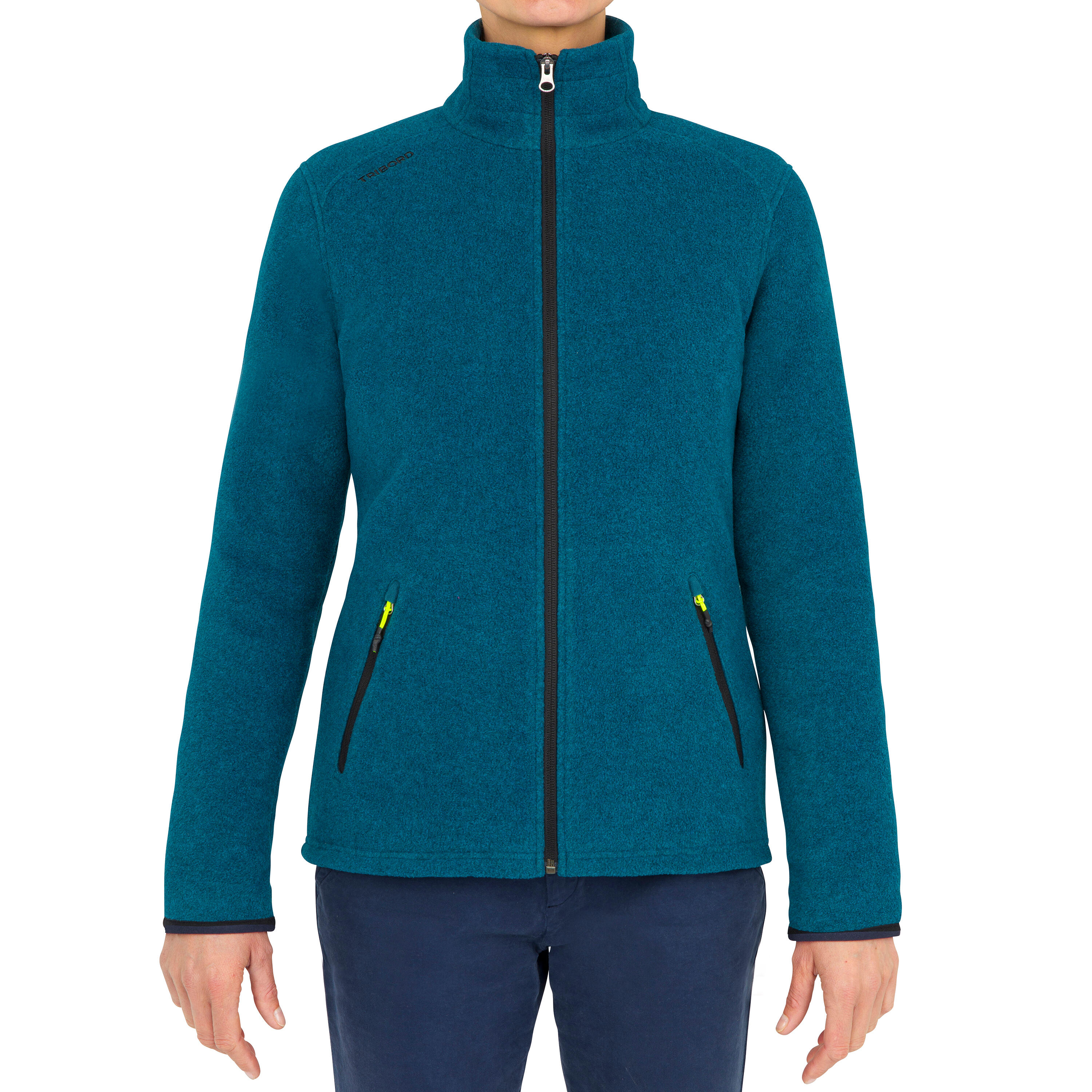 Women warm fleece sailing jacket 100 - Petrol 2/10