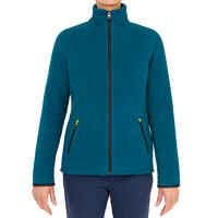 Women warm fleece sailing jacket 100 - Petrol