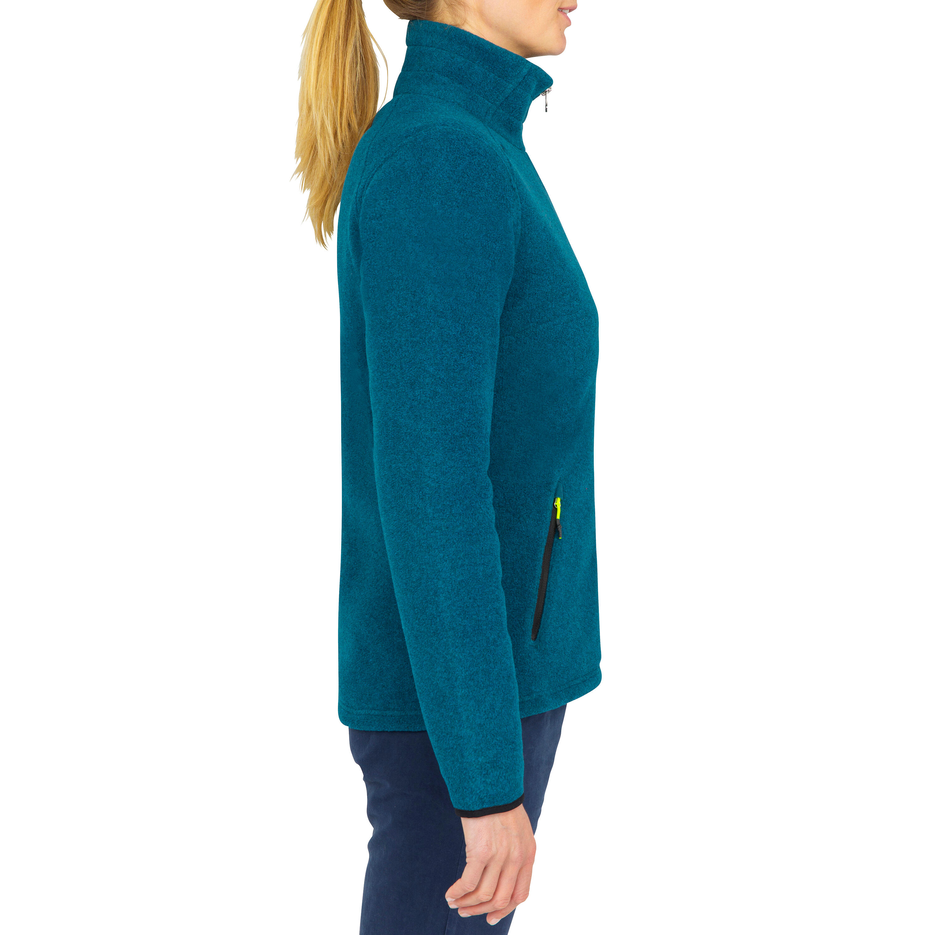 Women warm fleece sailing jacket 100 - Petrol 4/10