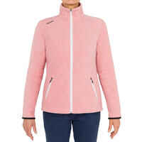 Women warm fleece sailing jacket 100 - Light rose