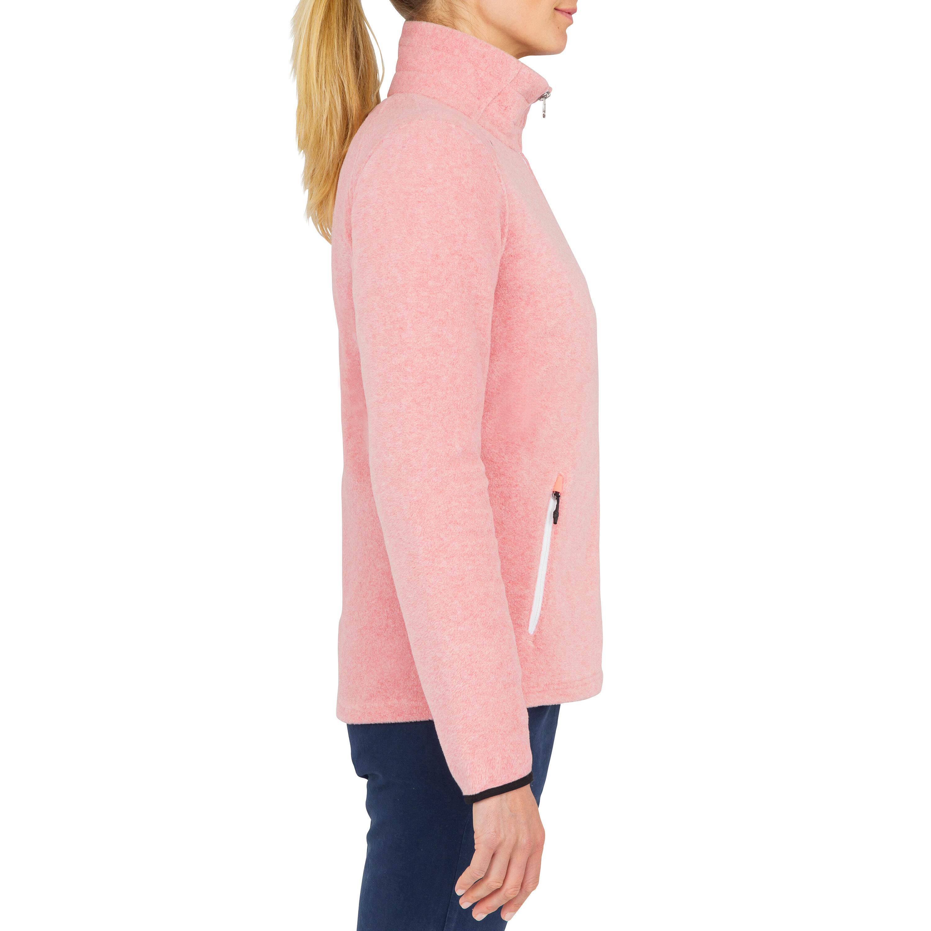 Women warm fleece sailing jacket 100 - Light rose 4/9