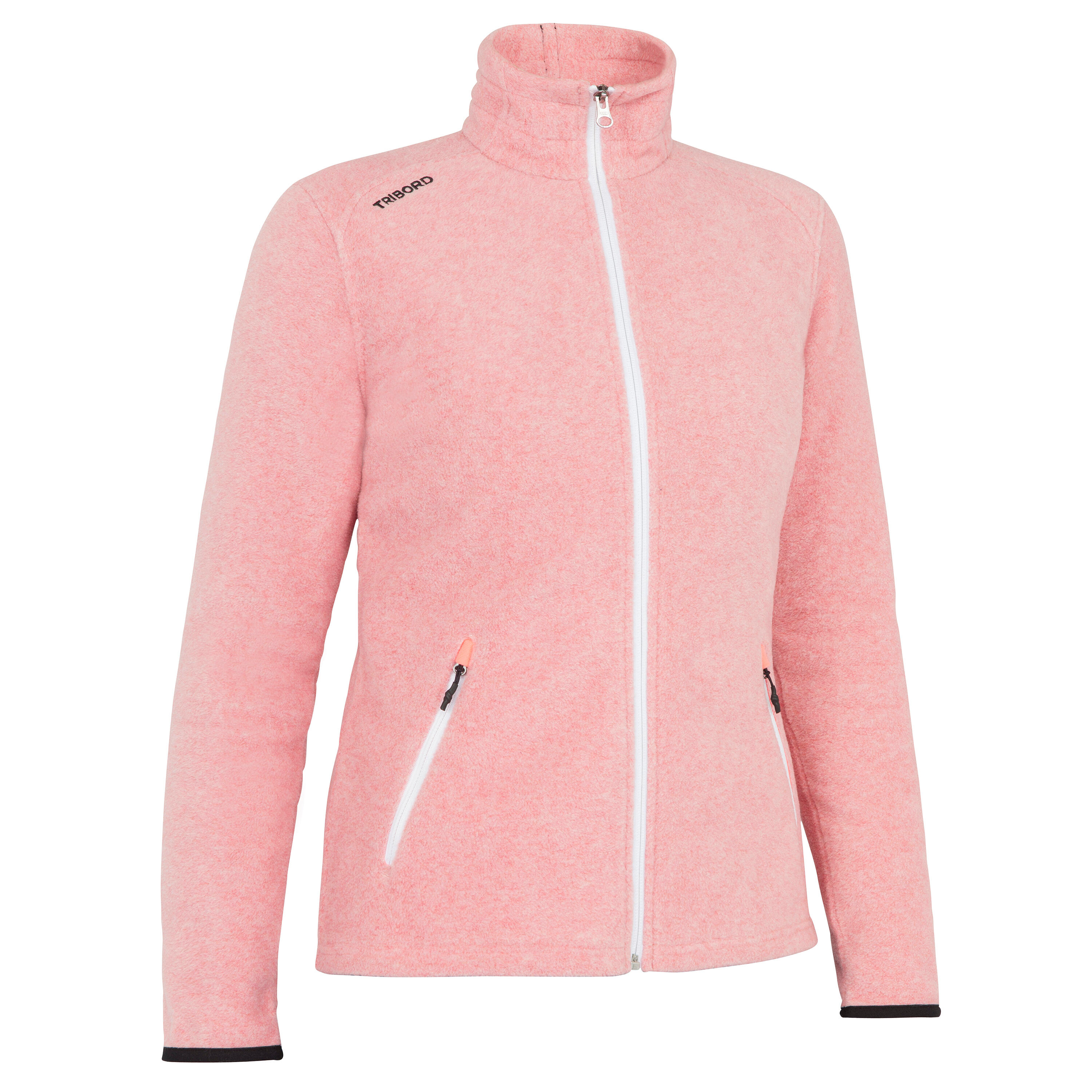 Women warm fleece sailing jacket 100 - Light rose 1/9