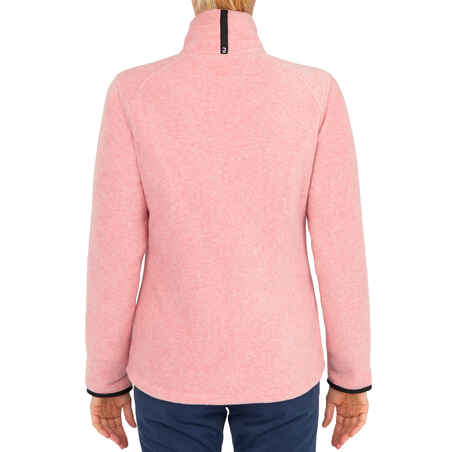 Women warm fleece sailing jacket 100 - Light rose