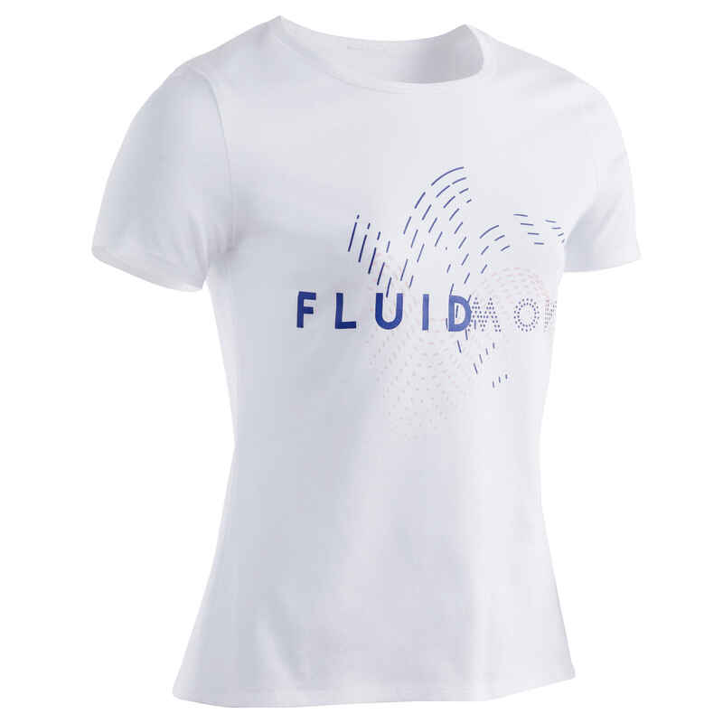 T-Shirt Basic 100 Gym Kinder weiss mit Grafikprint T-Shirt Basic 100 Gym Kinder weiss mit Grafikprint
