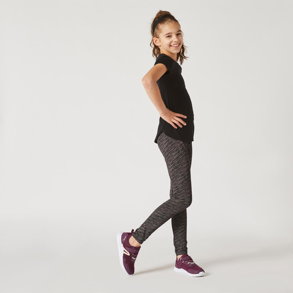 Girls' Breathable T-Shirt - Black/Print