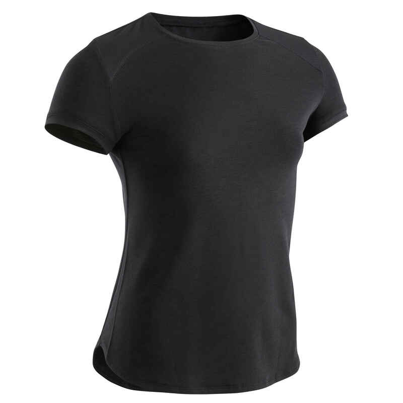 Girls' Breathable T-Shirt - Black/Print