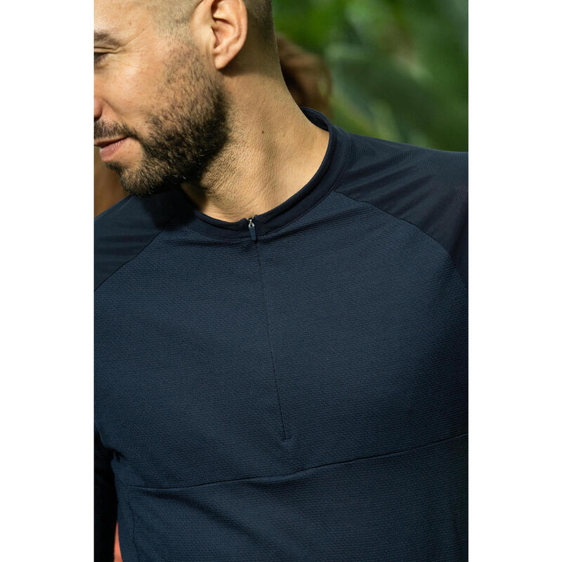 Men's long sleeved Odourless T-shirt - Tropic 500 - Blue