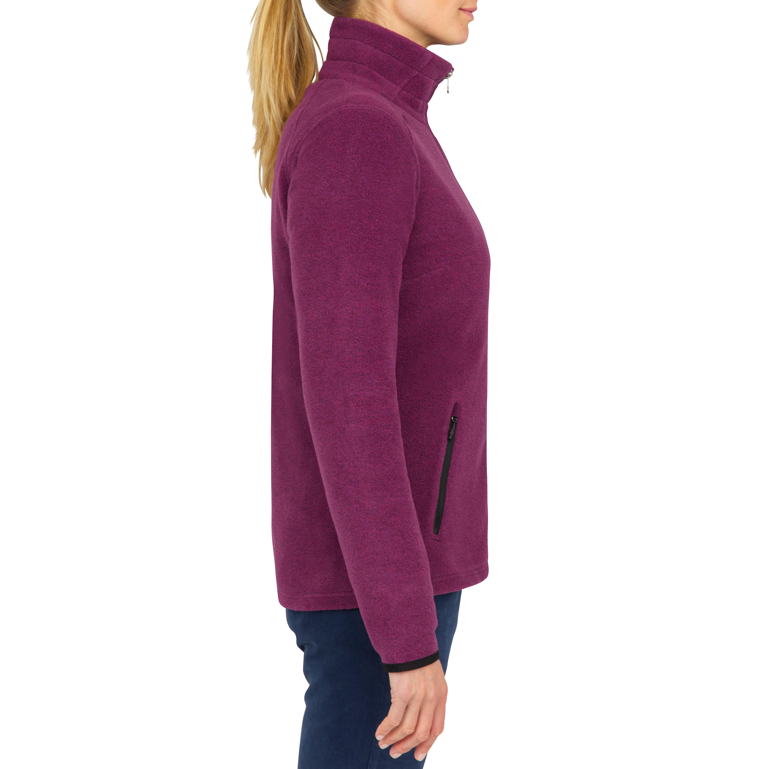 Women warm fleece sailing jacket 100 - Mottled dark Violet 4/10