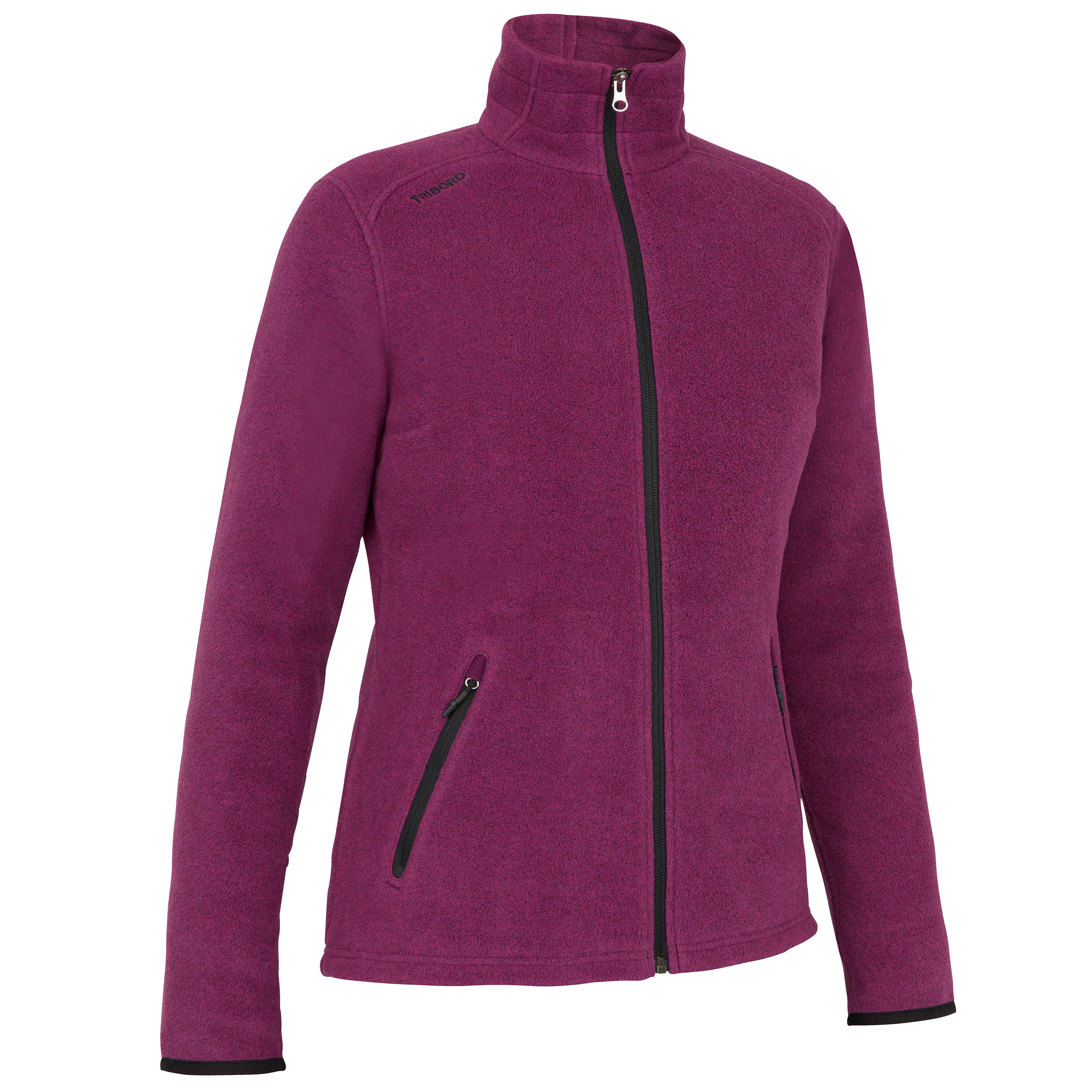 Women warm fleece sailing jacket 100 - Mottled dark Violet 1/10