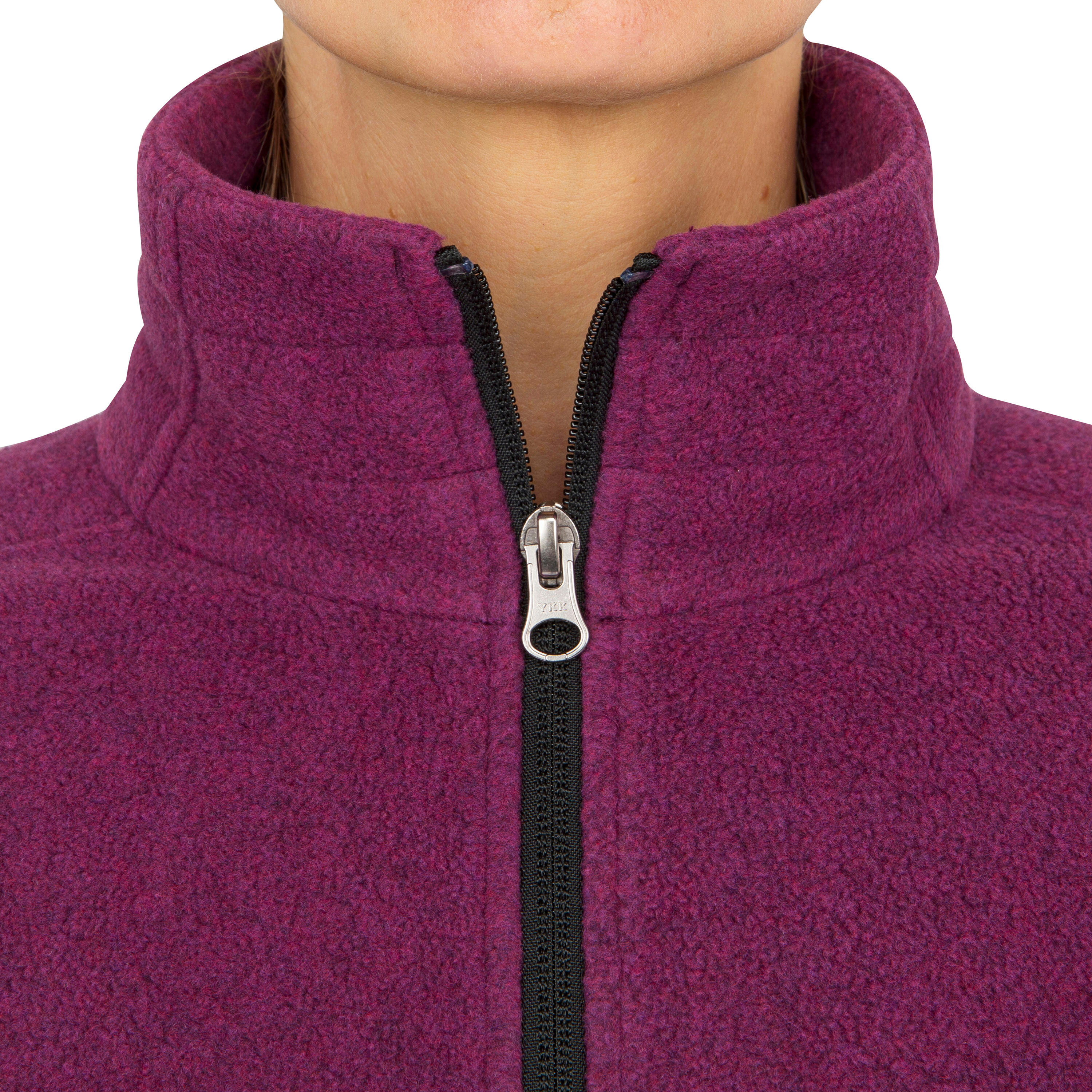 Women warm fleece sailing jacket 100 - Mottled dark Violet 7/10