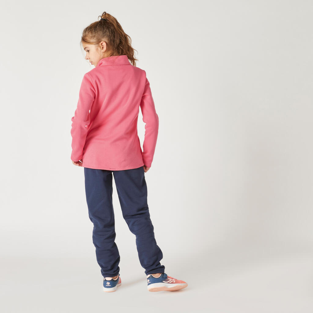 Kids' Warm Zip-Up Tracksuit Warmy - Navy/Pink