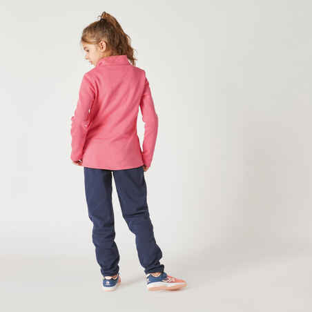 Παιδική ζεστή απλή φόρμα γυμναστικής με φερμουάρ από πενιέ ύφασμα - Navy Μπλε/Ροζ