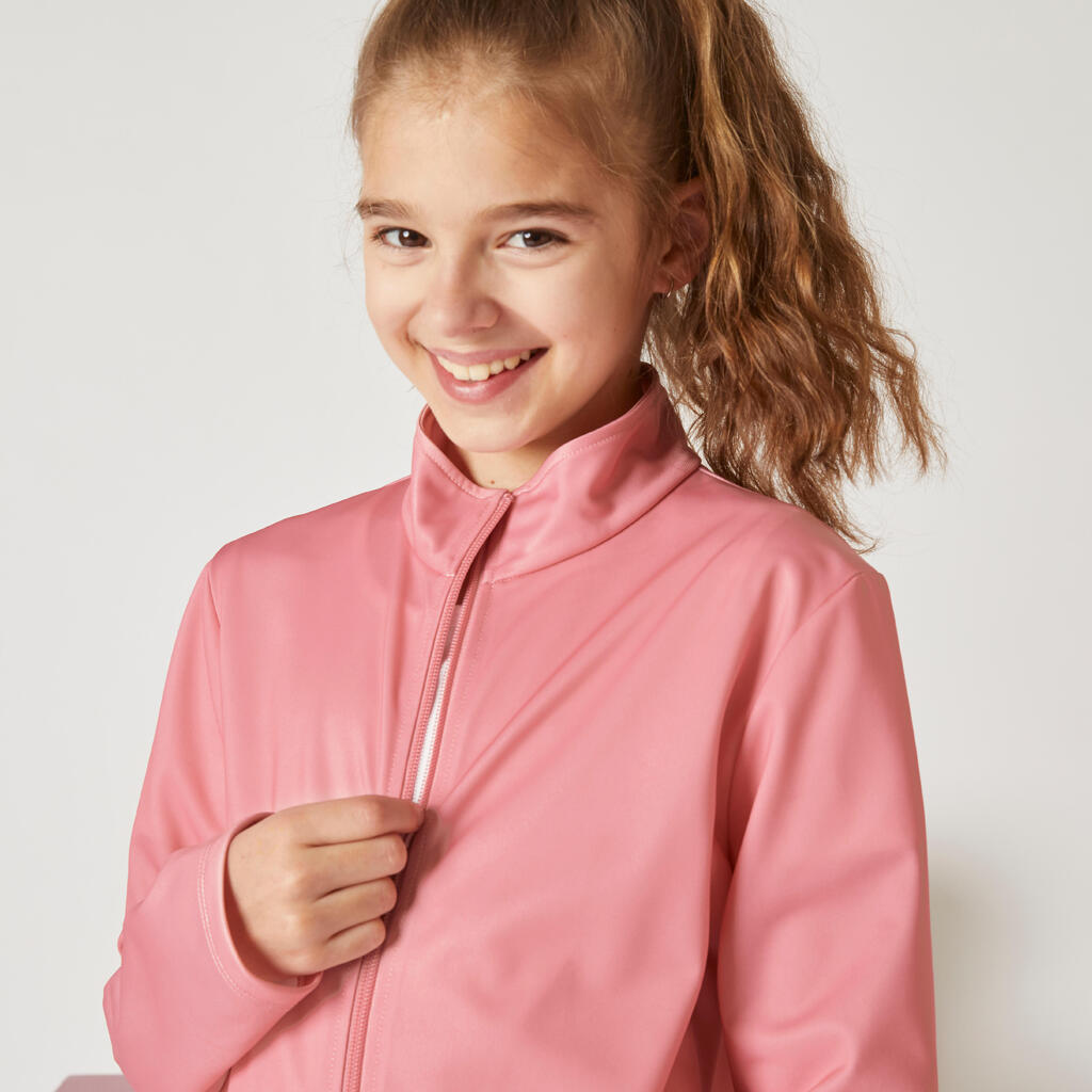 Kids' Breathable Synthetic Tracksuit Gym'y Basic - Pink + Navy Bottoms