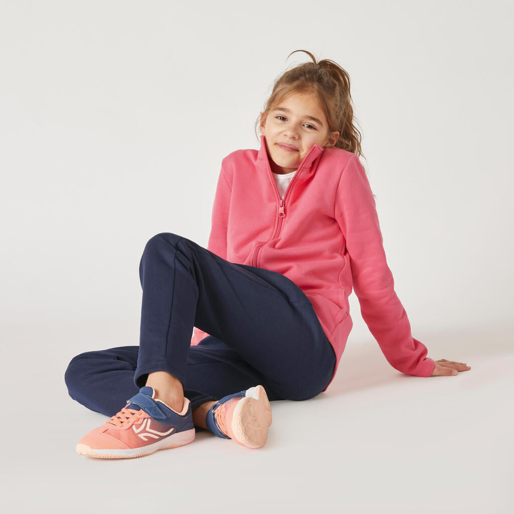 Kids' Warm Zip-Up Tracksuit Warmy - Navy/Pink