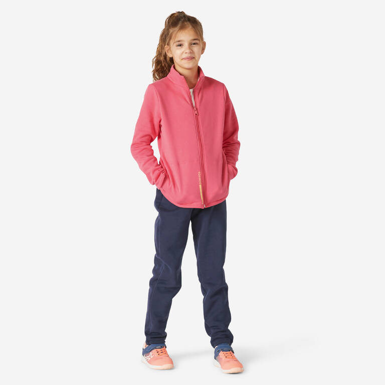 Girls Warm Zip-Up Tracksuit - Navy Pink