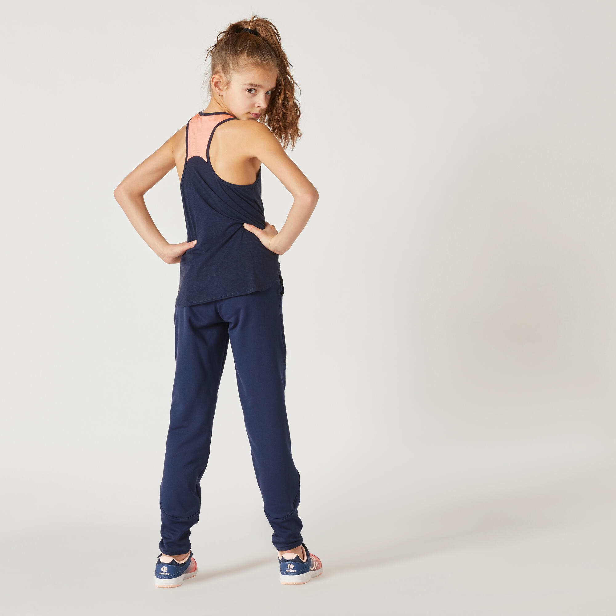Pantaloni pesanti bambina gym S500 blu-azzurro DOMYOS | DECATHLON