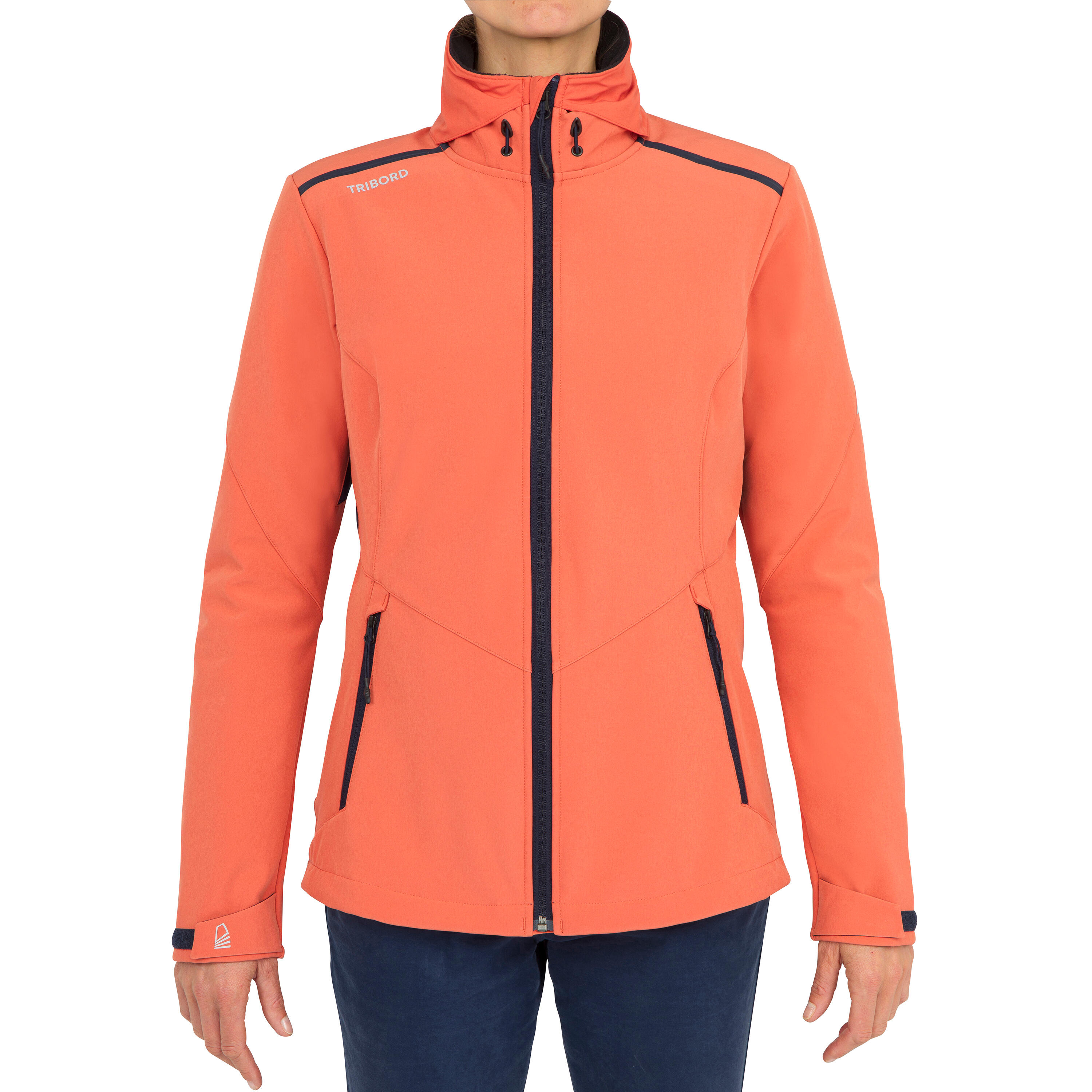 Women Sailing windproof Softshell jacket 500 terracota 3/14