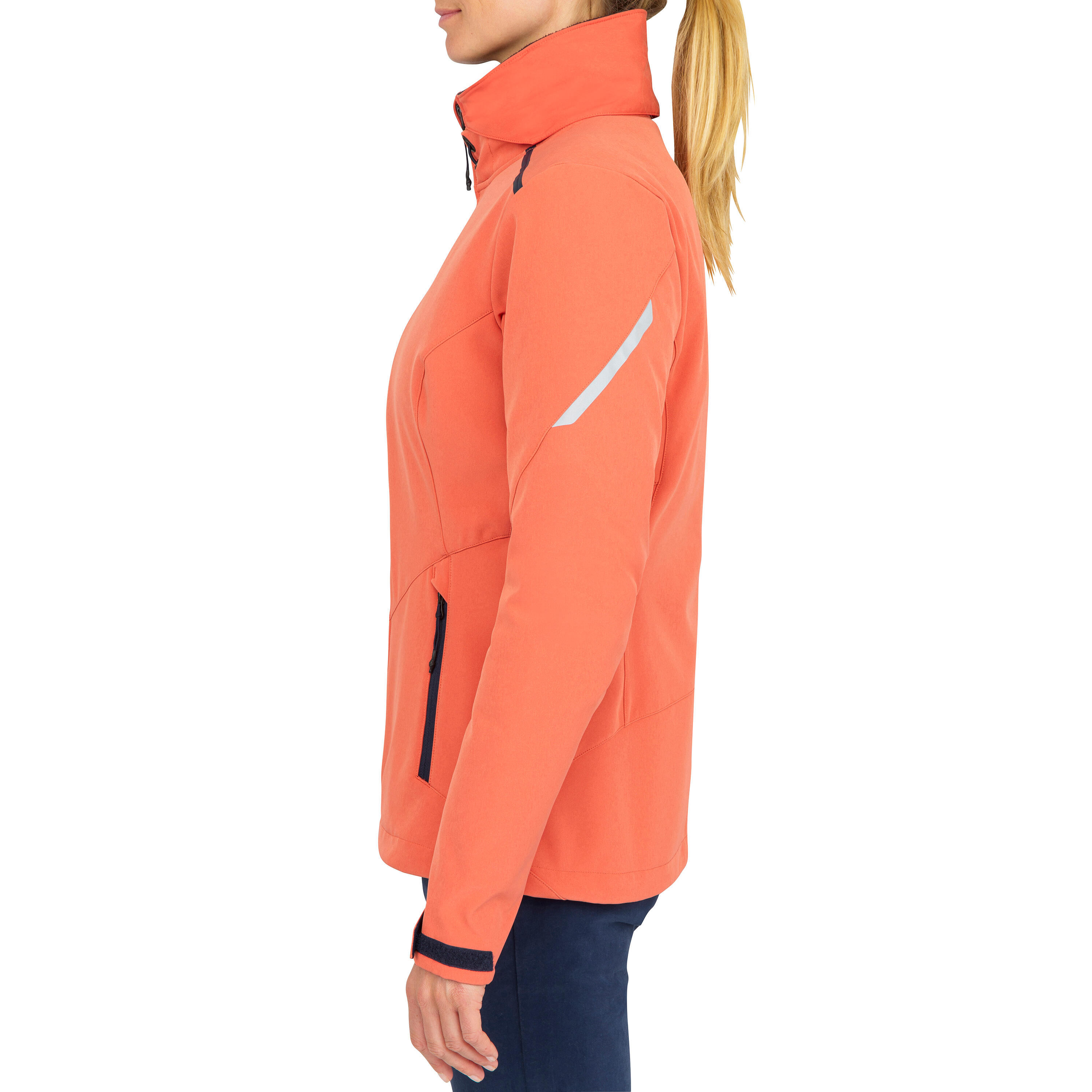 Women Sailing windproof Softshell jacket 500 terracota 4/14