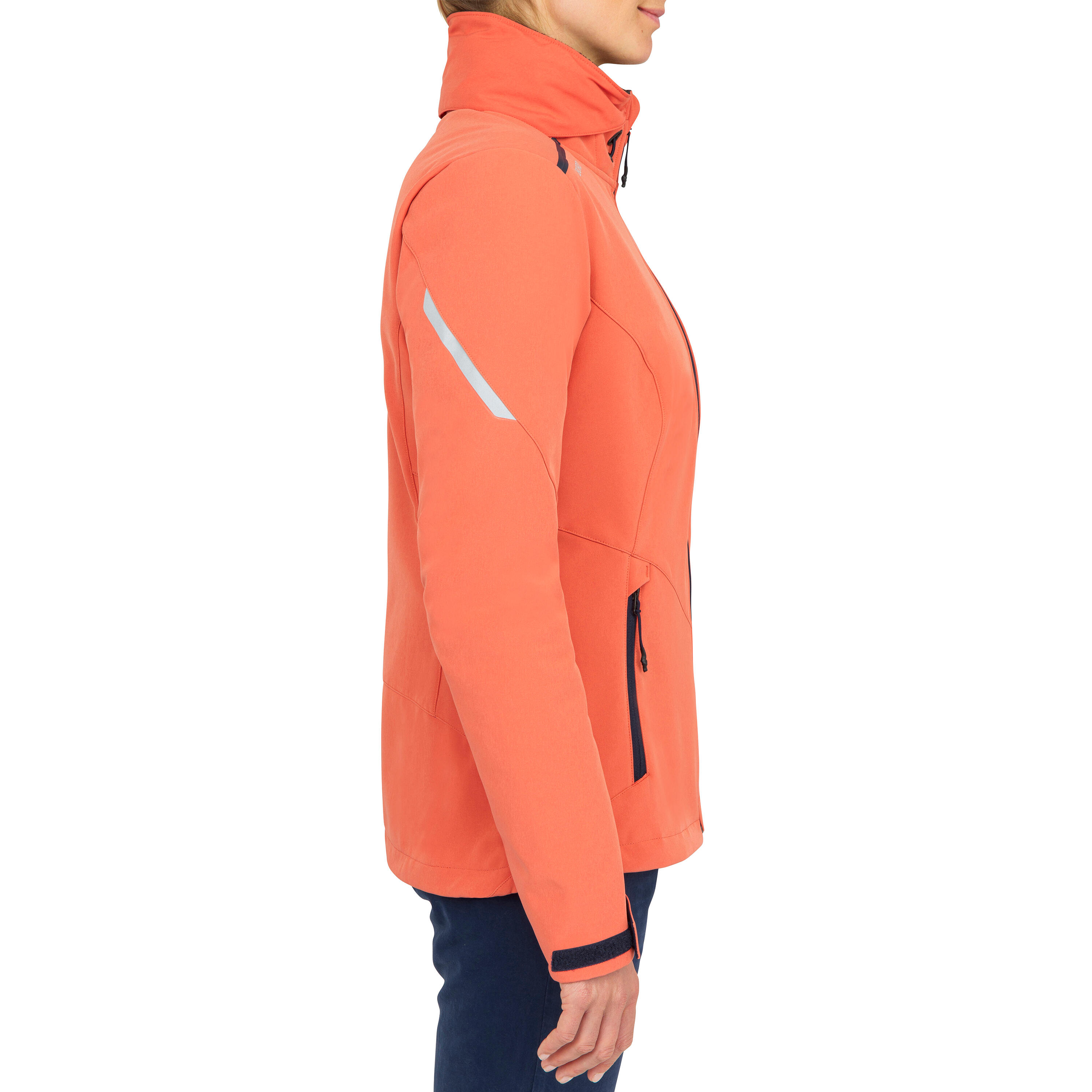 Women Sailing windproof Softshell jacket 500 terracota 6/14