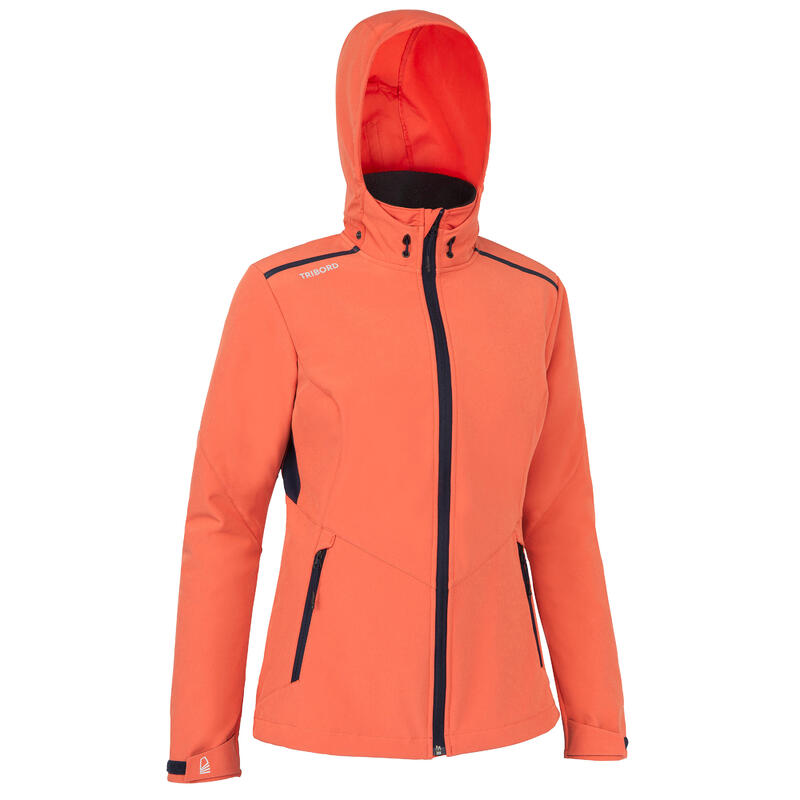 Geacă Softshell anti-vânt navigație SAILING 900 Negru Damă 