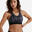 Top donna fitness 500 sostegno medio stampato grigio