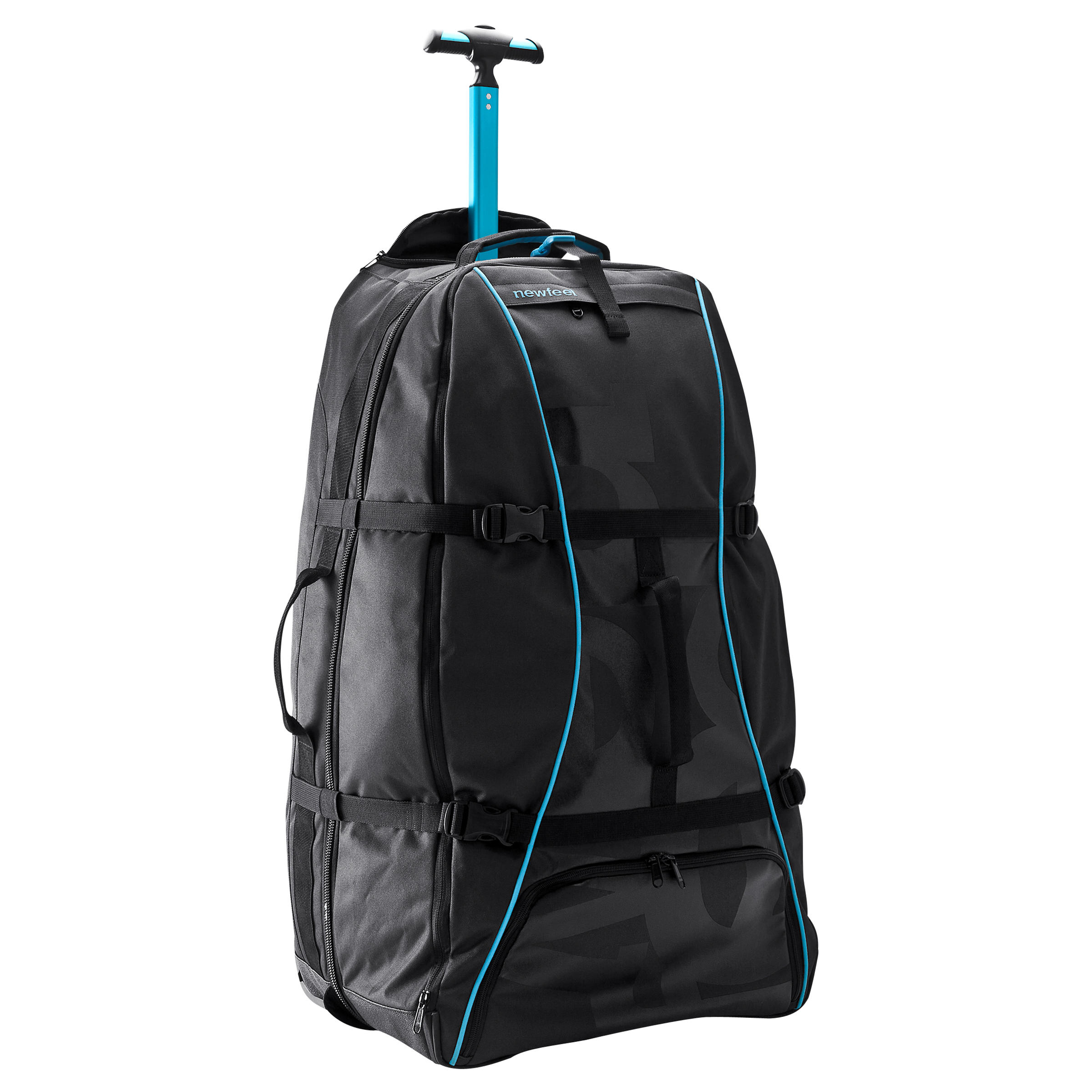 NEWFEEL Sport 90L wheeled suitcase/backpack - black/blue