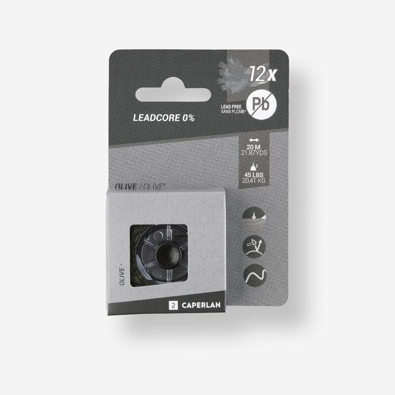 Leadcore 0% Olive 45lbs 20m Pêche de la carpe