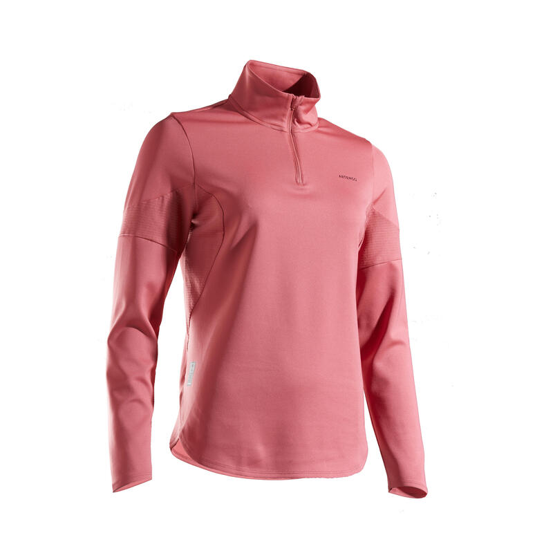 T-Shirt tennis manches longues thermique femme - TH 900 rose