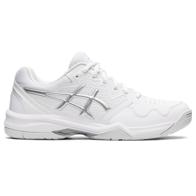 Dámské tenisové gelové boty Dedicate bílo-stříbrné