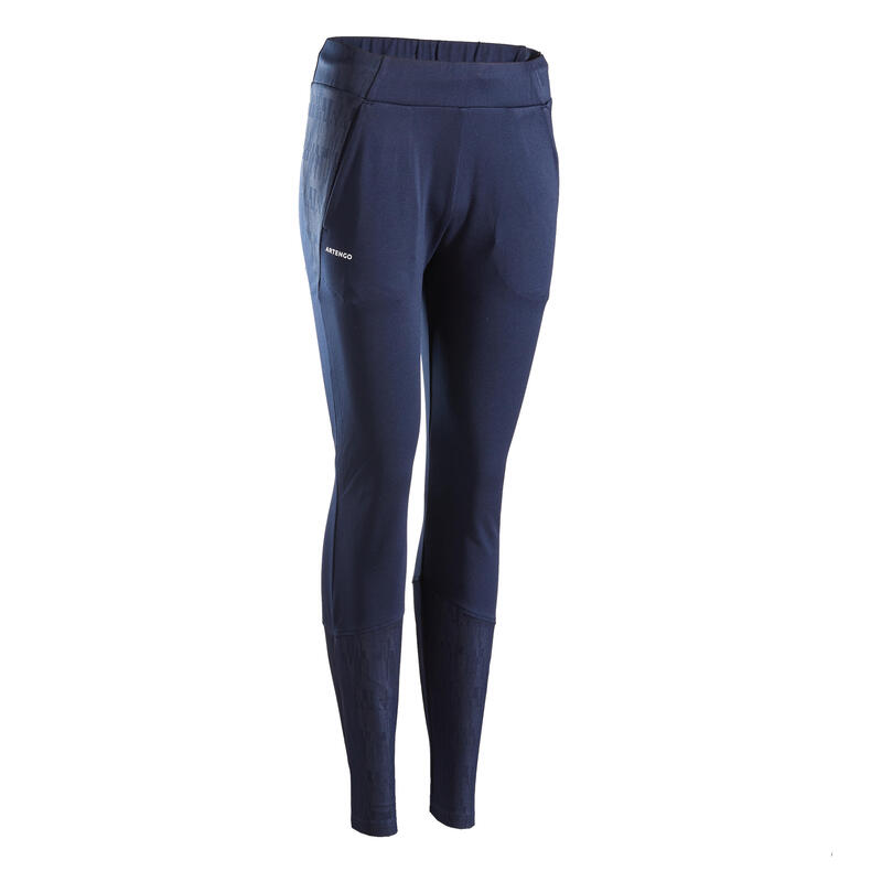 Pantaloni termici tennis donna TH 500 azzurro-nero