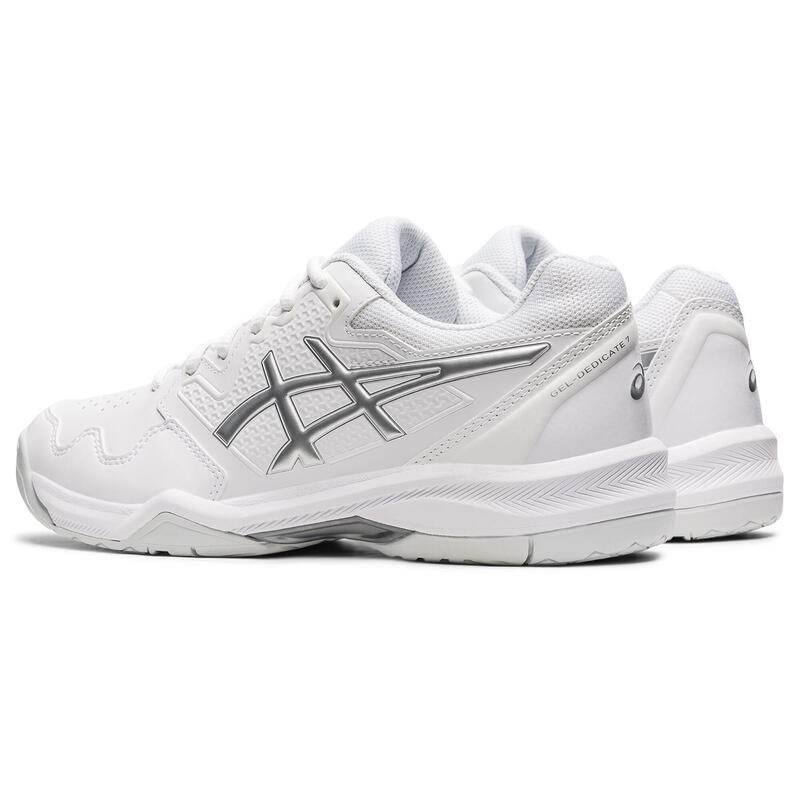 Damen Tennisschuhe - Asics Gel Dedicate weiß/silber