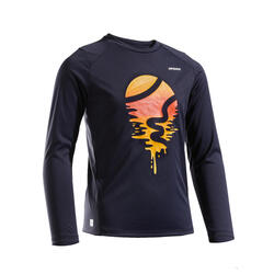 TEE SHIRT DE TENNIS THERMIQUE GARCON NOIR ROUGE