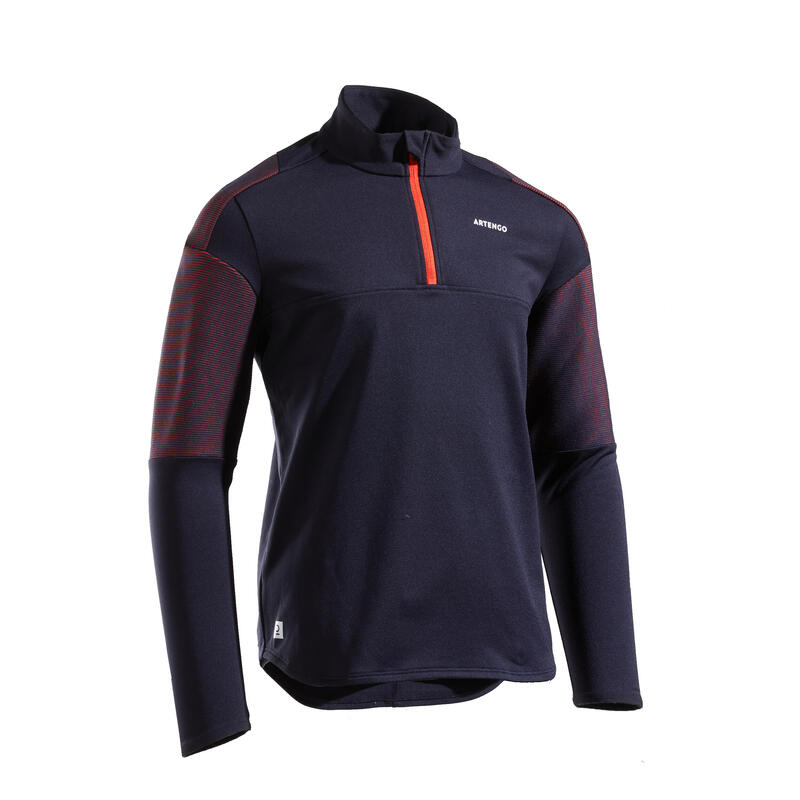 TEE SHIRT DE TENNIS THERMIQUE GARCON NOIR ROUGE
