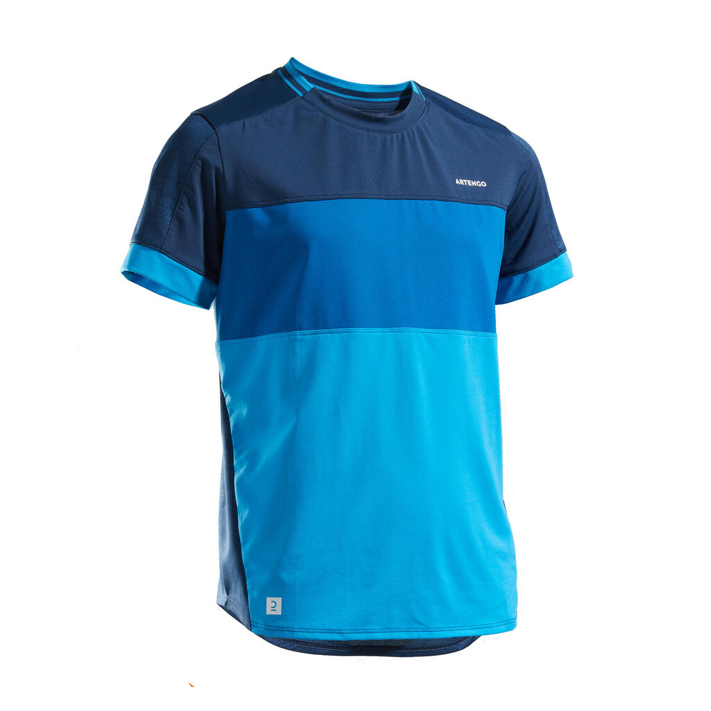 Tennis-Shirt 500 Jungen blau