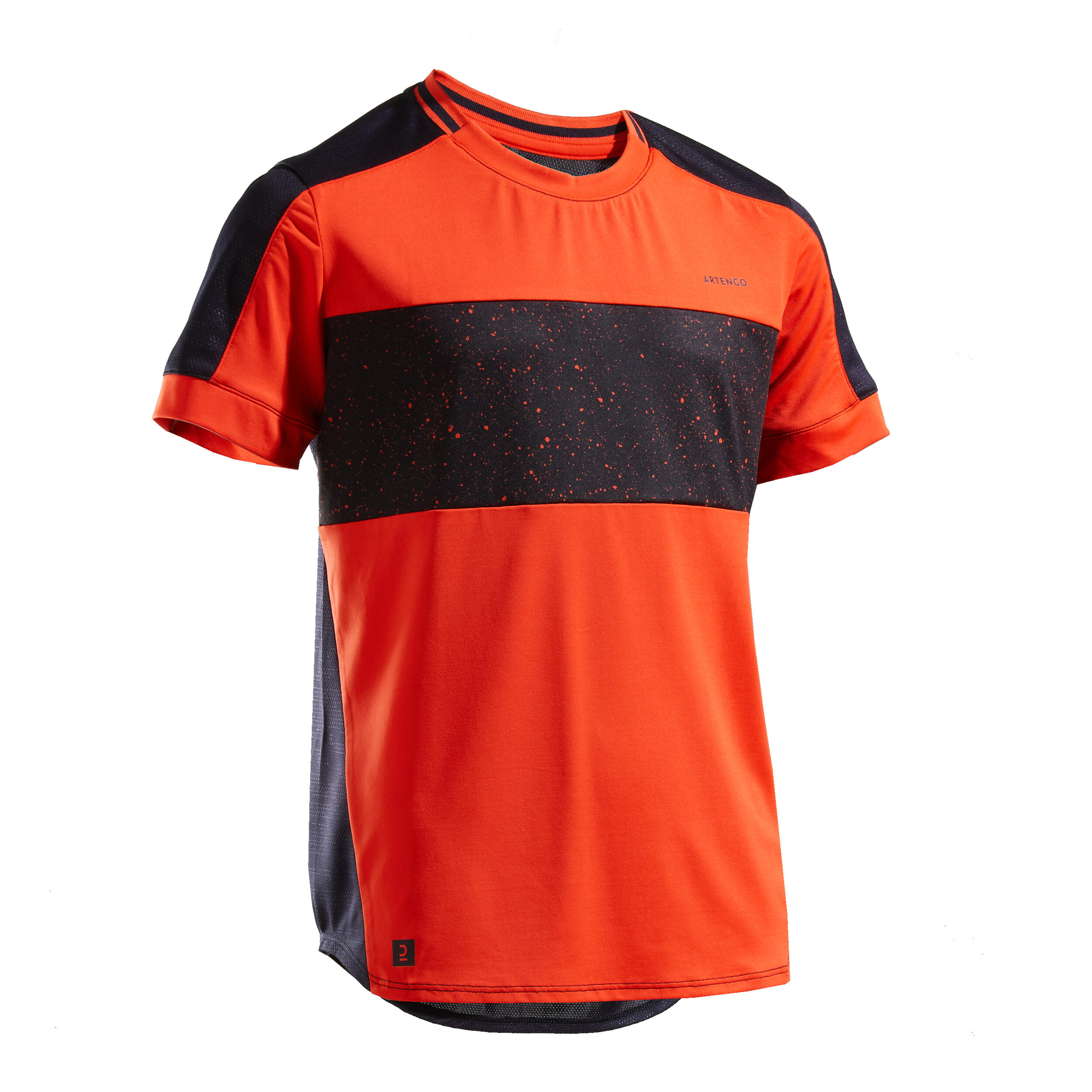 Tricou Tenis TTS500 Roșu-Negru Băieți ARTENGO imagine 2022