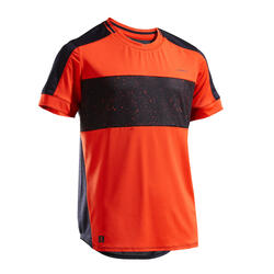 T-shirt tennis bambino 500 rosso-nero