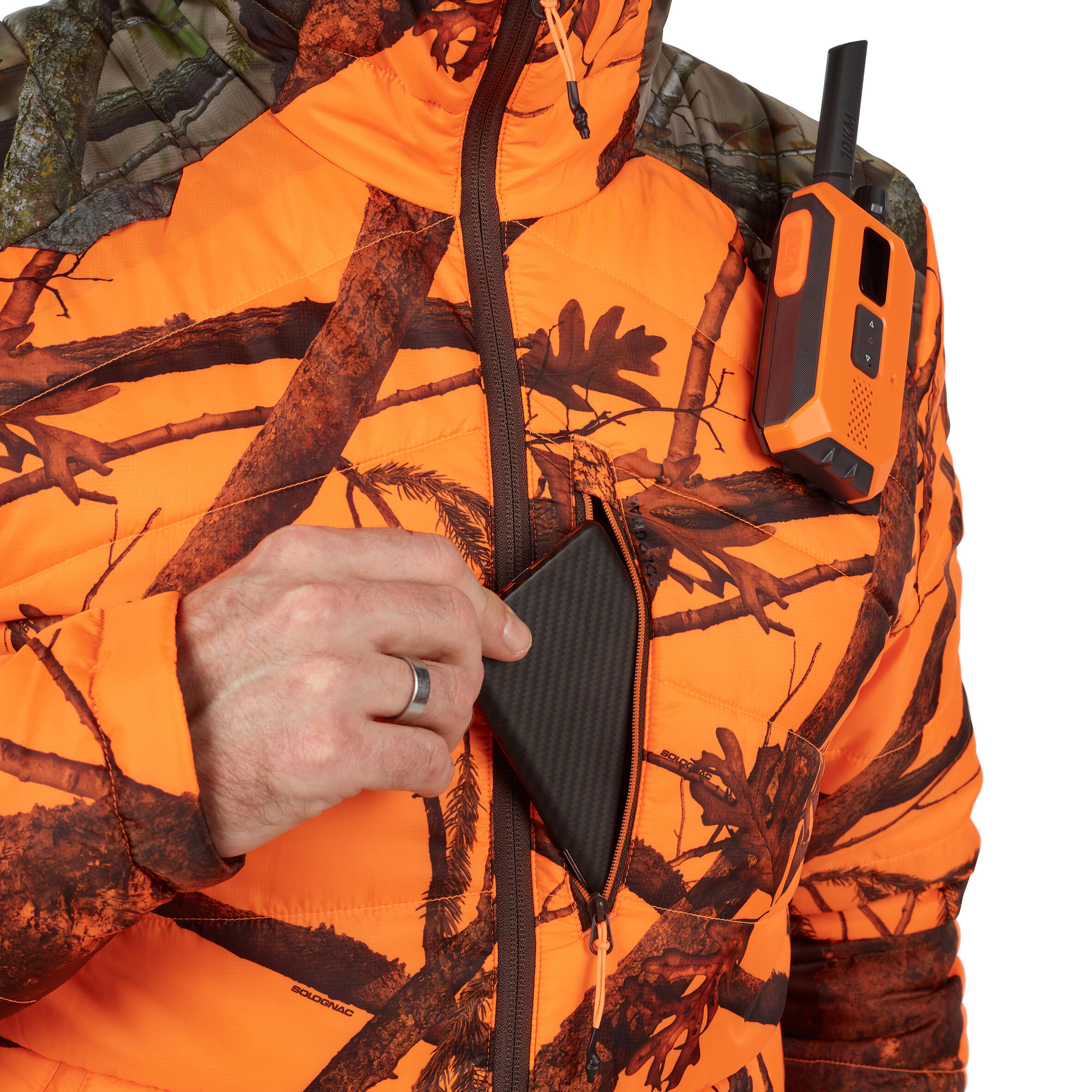 PACKABLE DOWN JACKET FOR HUNTING 900 - CAMOUFLAGE 8/23