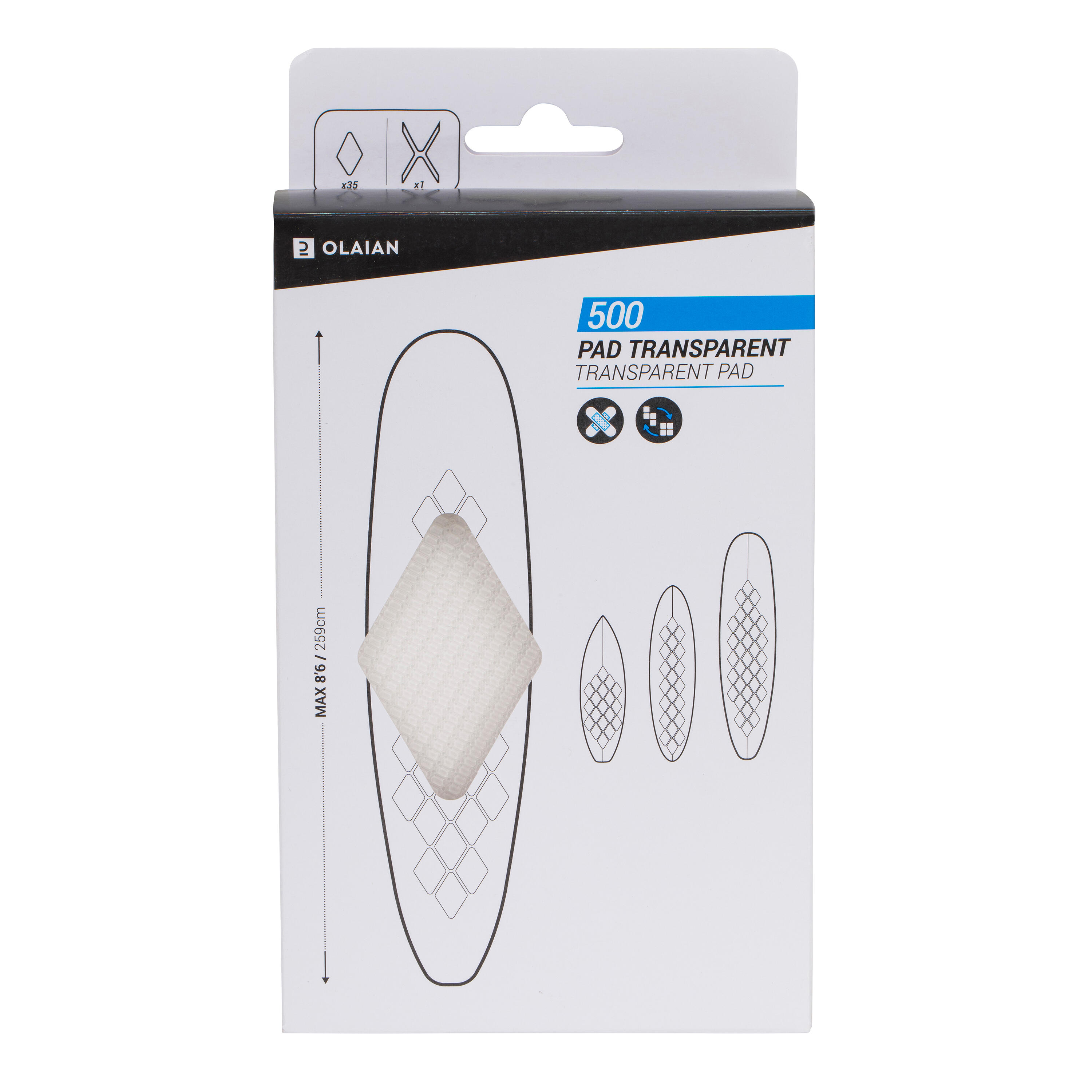 Pad szörfdeszkára 500-as ”Nowax”, átlátszó 1/5