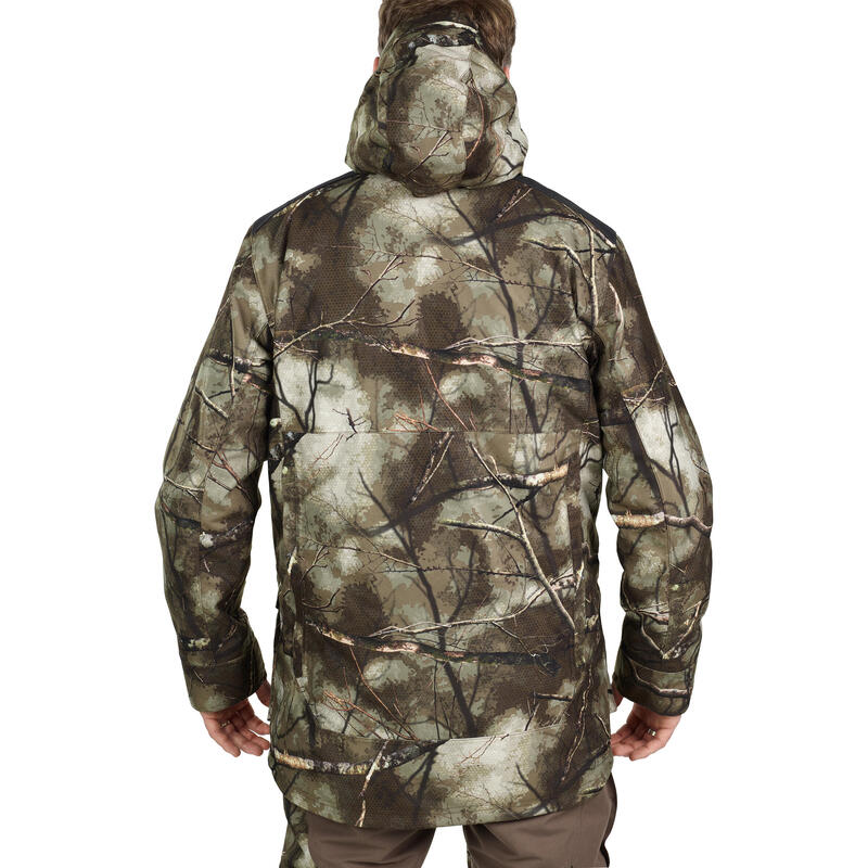 Chaqueta Caza Solognac 500 Hiombre Camuflaje Treemetic 3 En 1 Impermeable