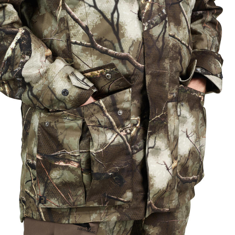 Chaqueta Caza Solognac 500 Hiombre Camuflaje Treemetic 3 En 1 Impermeable