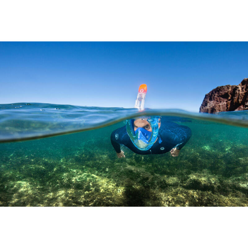 Mască Easybreath 500 snorkeling la suprafață Albastru Adulți 
