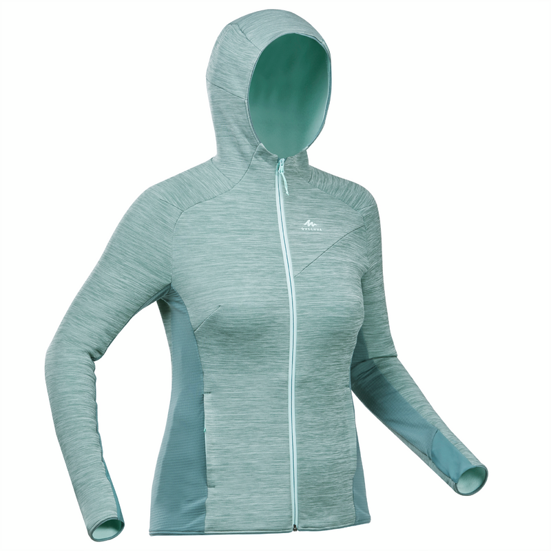 Veste polaire fine de randonnee MH520 Light Vert clair Femme pour les clubs et collectivites Decathlon Pro
