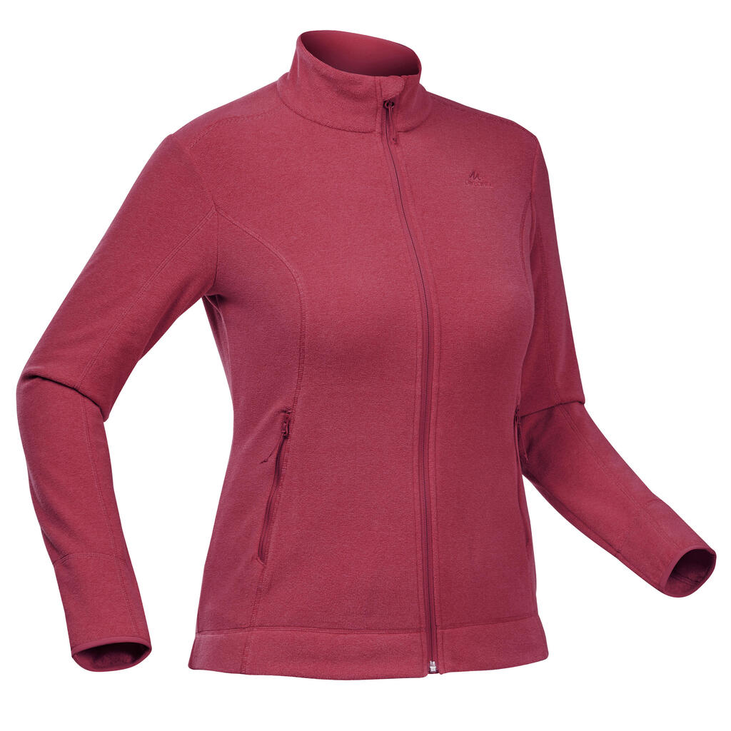 Fleecejacke Damen Wandern - MH120 rot