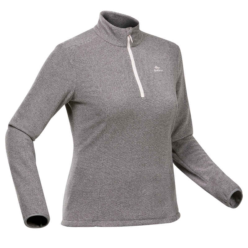 Fleecepullover Wandern MH100 Damen grau Fleecepullover Wandern MH100 Damen grau