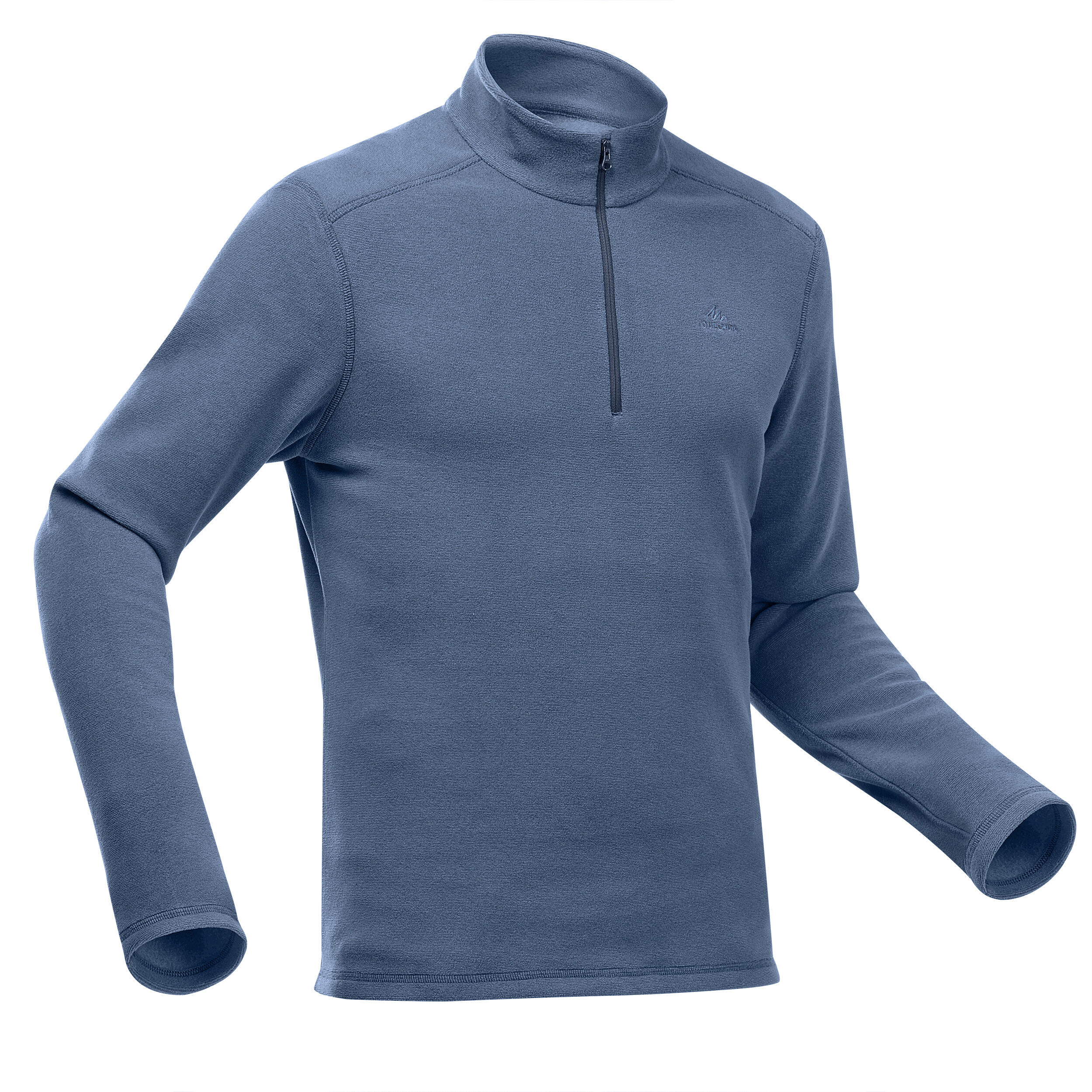 Chandail de randonnée en laine polaire homme – MH 100 bleu/gris - QUECHUA