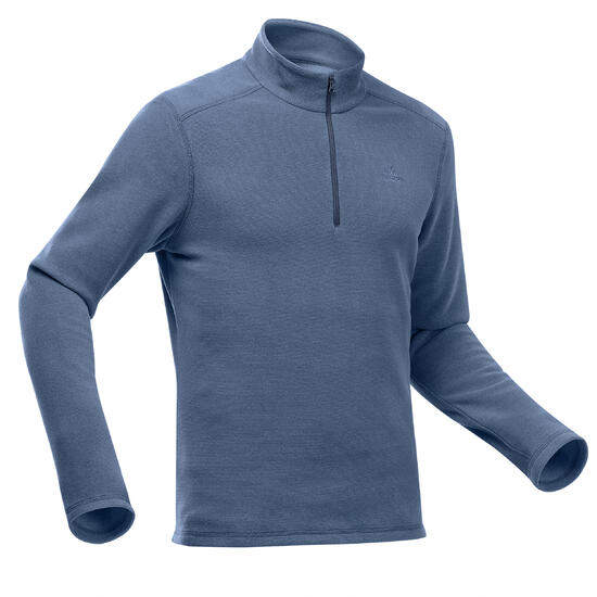 Fleecepullover Herren 1/2 Reißverschluss Wandern - MH100 blau