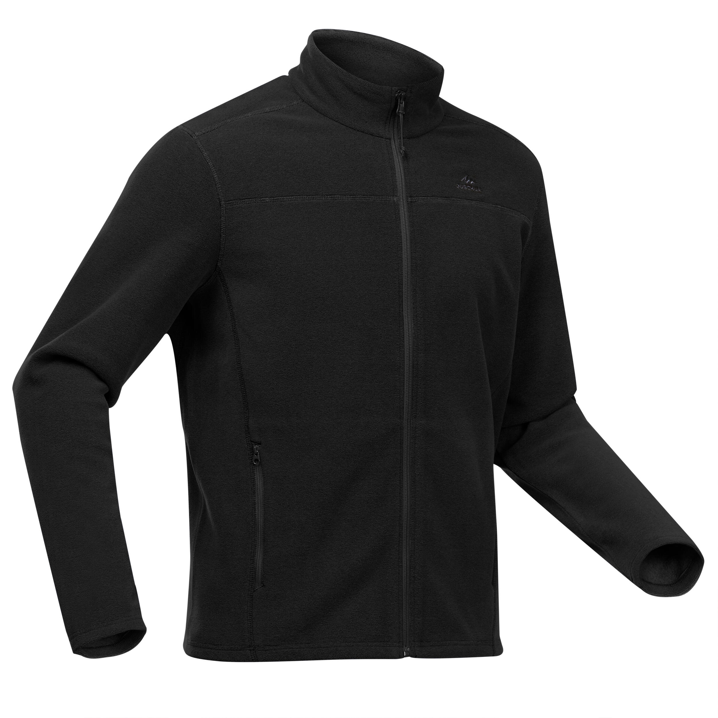 Men’s Fleece Hiking Jacket - MH 120 Black - QUECHUA