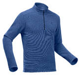 Men Hiking Fleece Half-Zip MH100 Deep Blue