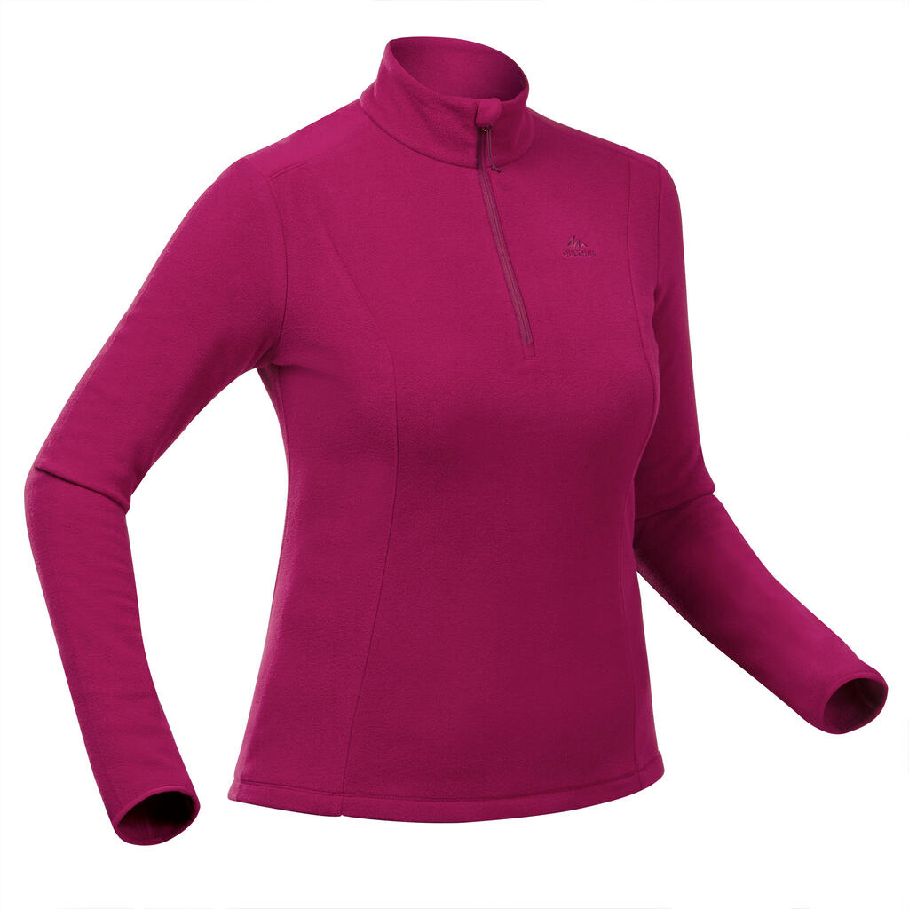 Fleecepullover Damen Bergwandern - MH100 rosa