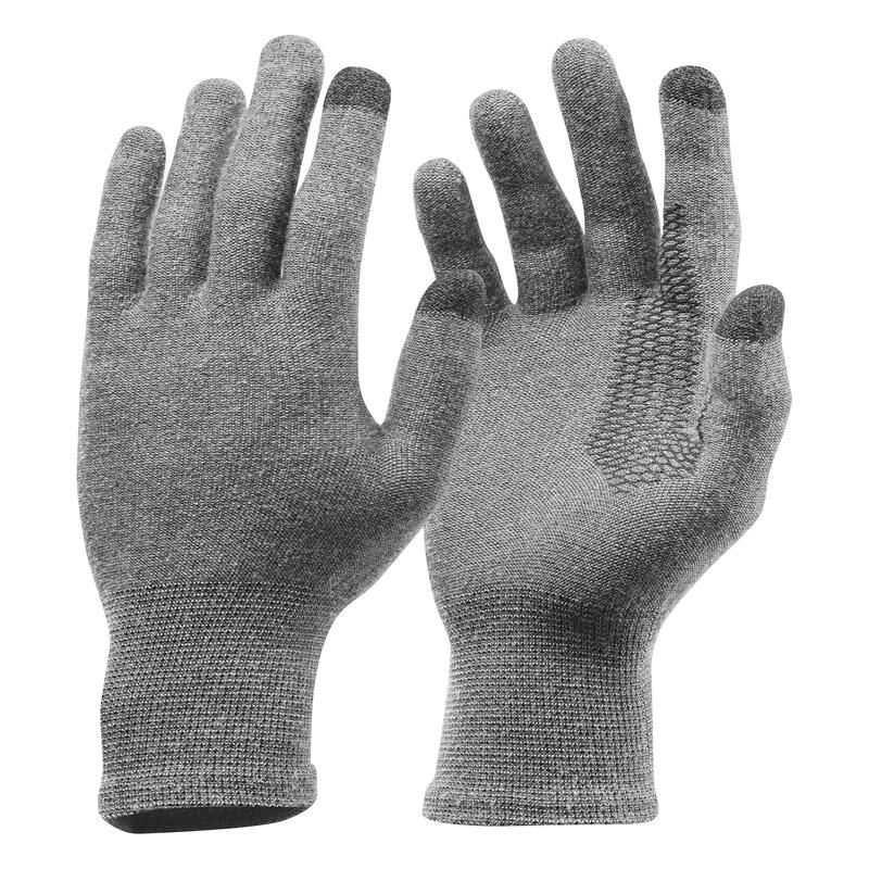 Sous-gants sans couture de trekking montagne - TREK 500 gris - adulte